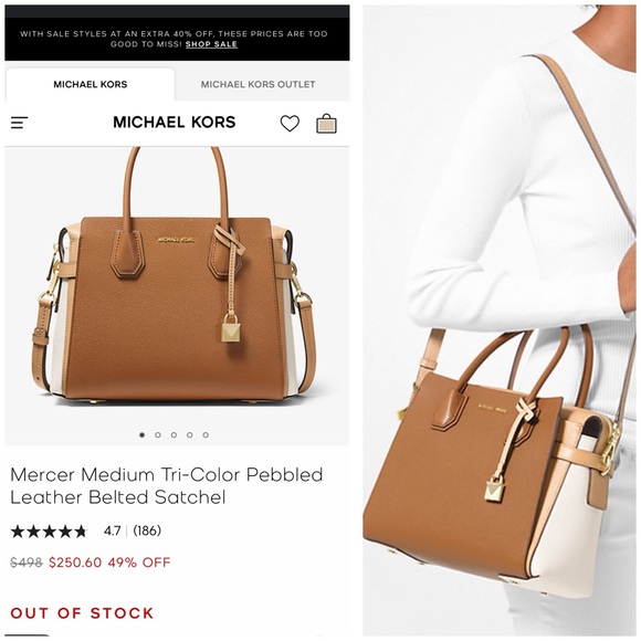 Authentic Michael Kors Mercer Tri-Color Pebbled Leather Satchel, PRISTINE! - Picture 16 of 16